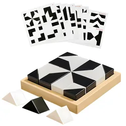 Geometric Shape Logic Puzzle Brain Teasers - Educational Jigsaw (Hidden Blocks)