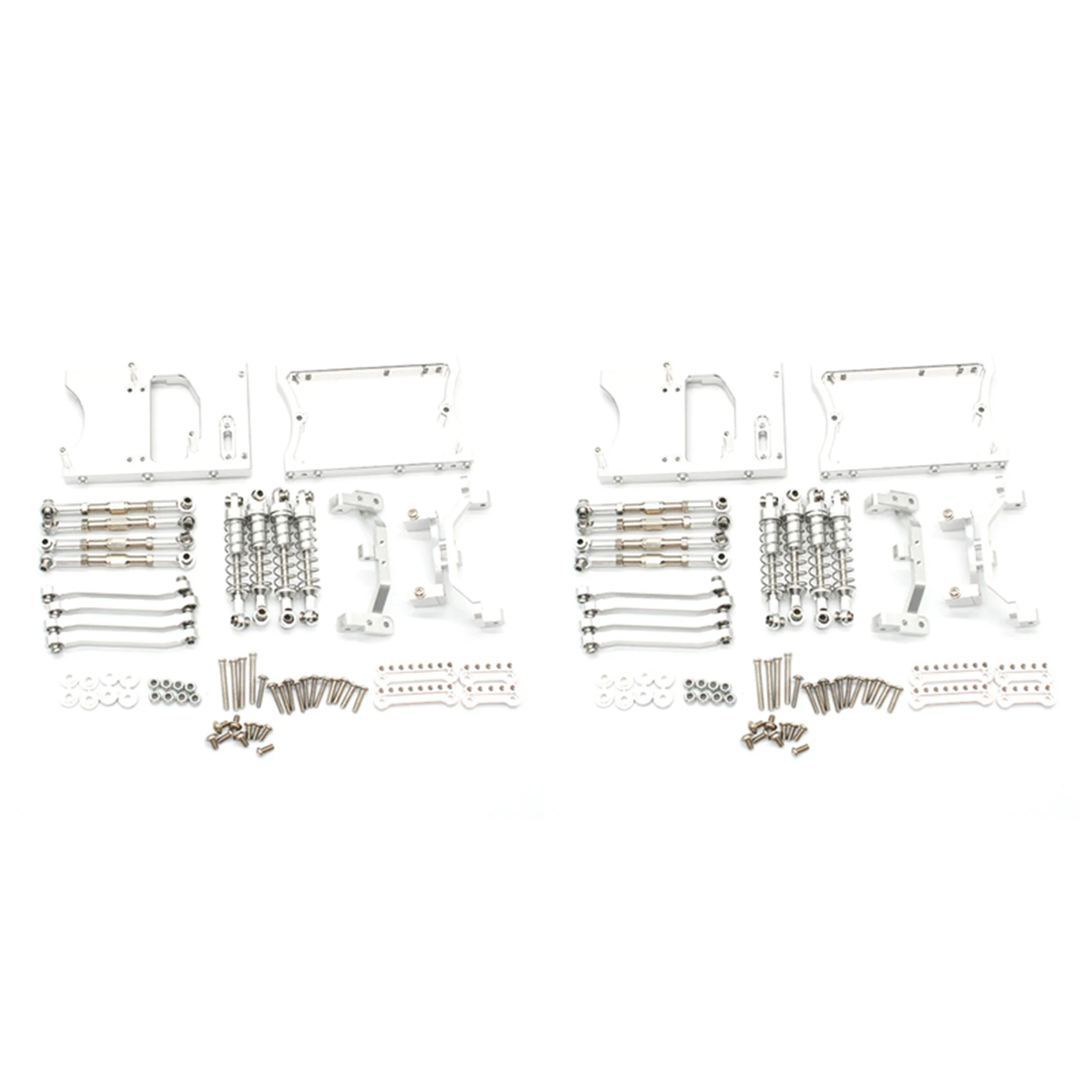 

2 набора, металлические Тяговые стержни, сервопривод, Фиксированный кронштейн, амортизатор для MN D90 D91 MN99S 1/12, запчасти для радиоуправляемых автомобилей, серебристый