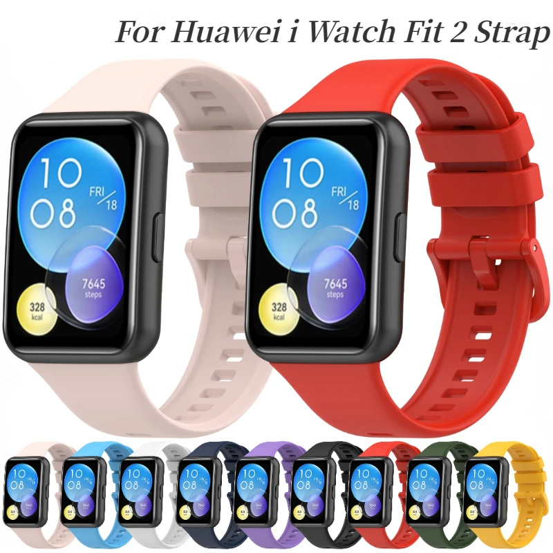 

Силиконовый ремешок для умных часов Huawei Watch Fit 2 Active, мягкие Оригинальные спортивные наручные часы для Huawei watch Fit 2, аксессуары Correa