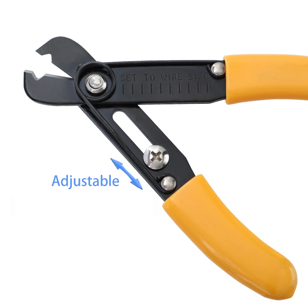

Metal&Plastic Adjustable Mini Wire Stripper 130mm Electrical Wire Cable Single Hole Flush Pliers Hand Tool For Electronics