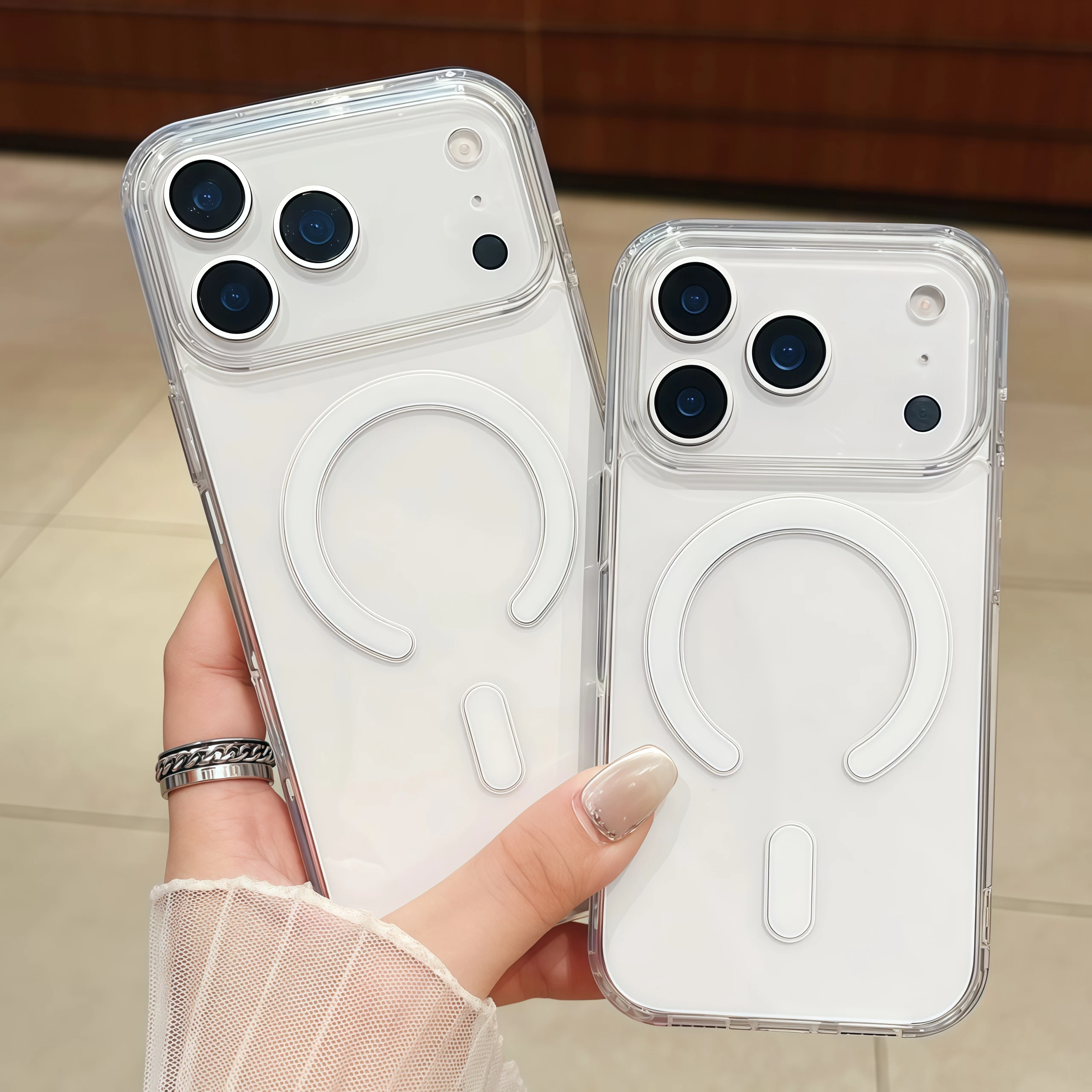 Premium Transparent Wireless Charging Phone Case with MagSafe Compatibility