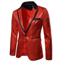 Shiny Shawl Collar Sequins Blazer Jacket for Men Night Club Party Graduation Men Suit Blazer Homme Costume Stage Wear for Singer 2
