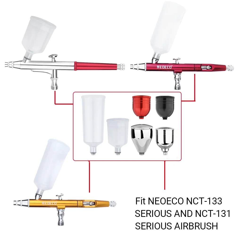 7cc 9cc 20cc 40cc Airbrush Detachable Fluid Cup For Gravity Feed Paint Spary Gun Air Brush Accessories Easy Clean 2