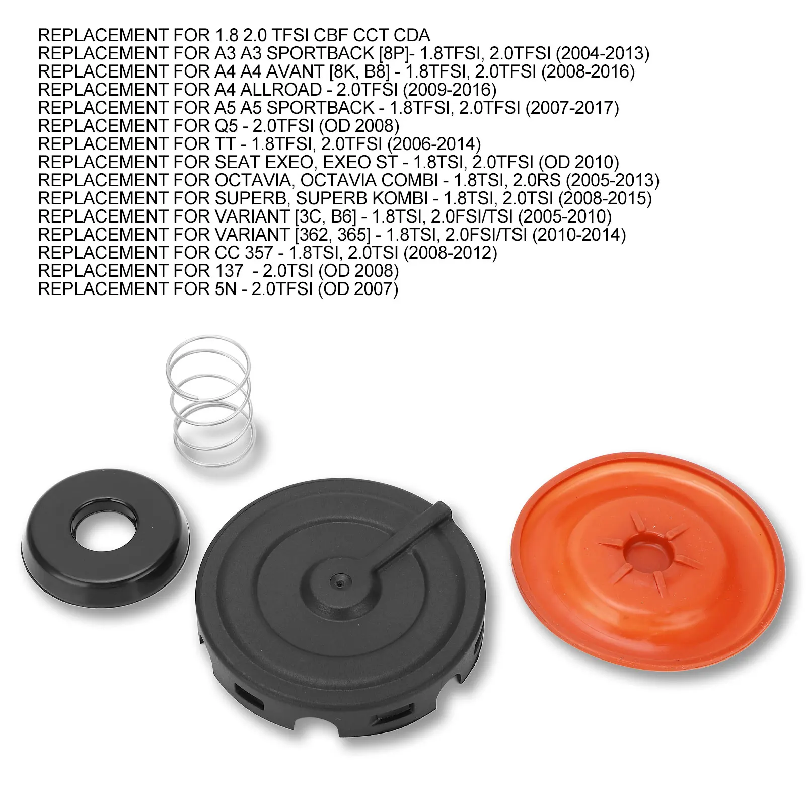 Oil Gas Separator Pcv Valve Engine Cover Repair Kit Car Oil Separator Repair Kit 063495A Replacement for VW 1.8 2.0 TFSI CBF CCT CDA for Audi A3 A4 Avant Allroad A5 Q5 TT 063495E