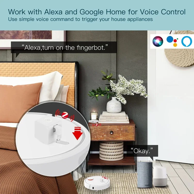 Tuya Zigbee Fingerbot Plus Smart Fingerbot Switch Button Pusher APP Timer Voice Control Works Alexa Google Home Assistant