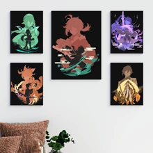 

Modern Home Decor Classic Genshin Impact Game Bedroom Bar Cafe Mural Wall Art Posters Anime Figure Canvas Painting YS02
