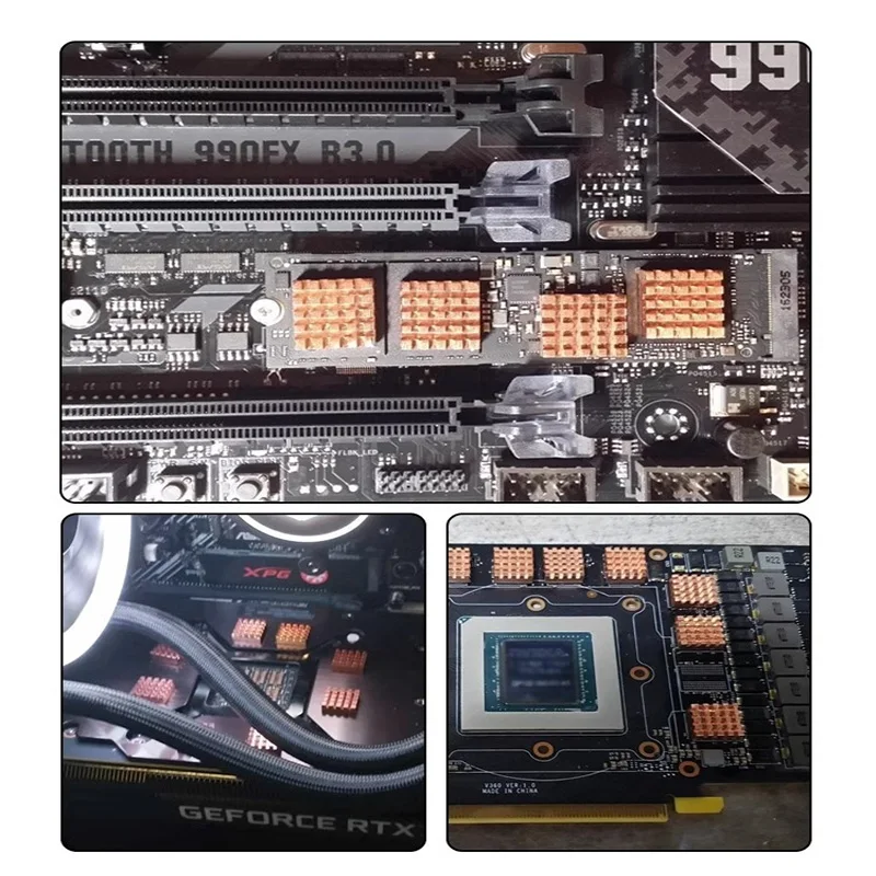 VRAM Copper Heatsink TEUCER 4/812-PCS VRAM Copper Heatsink for Cooling GPU Chips