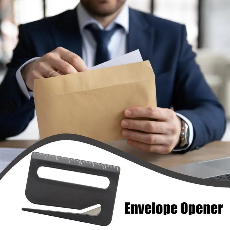 Letter Opener Envelope Mail Slitter Wrapping Cutter Box Opener Safe Mail With Pointed End Magnifying Glass Ruler