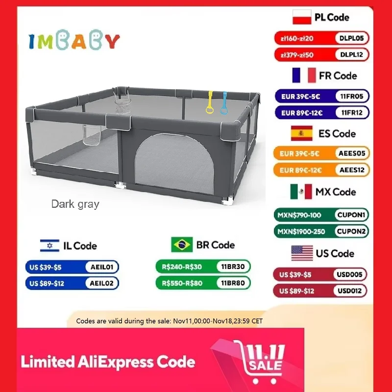 Large Baby Playpen for Children Solid Color Toy Plaza Kids Playground Park Toddler Safety Crawling Fence With 2 Gift 200CM baby playpen