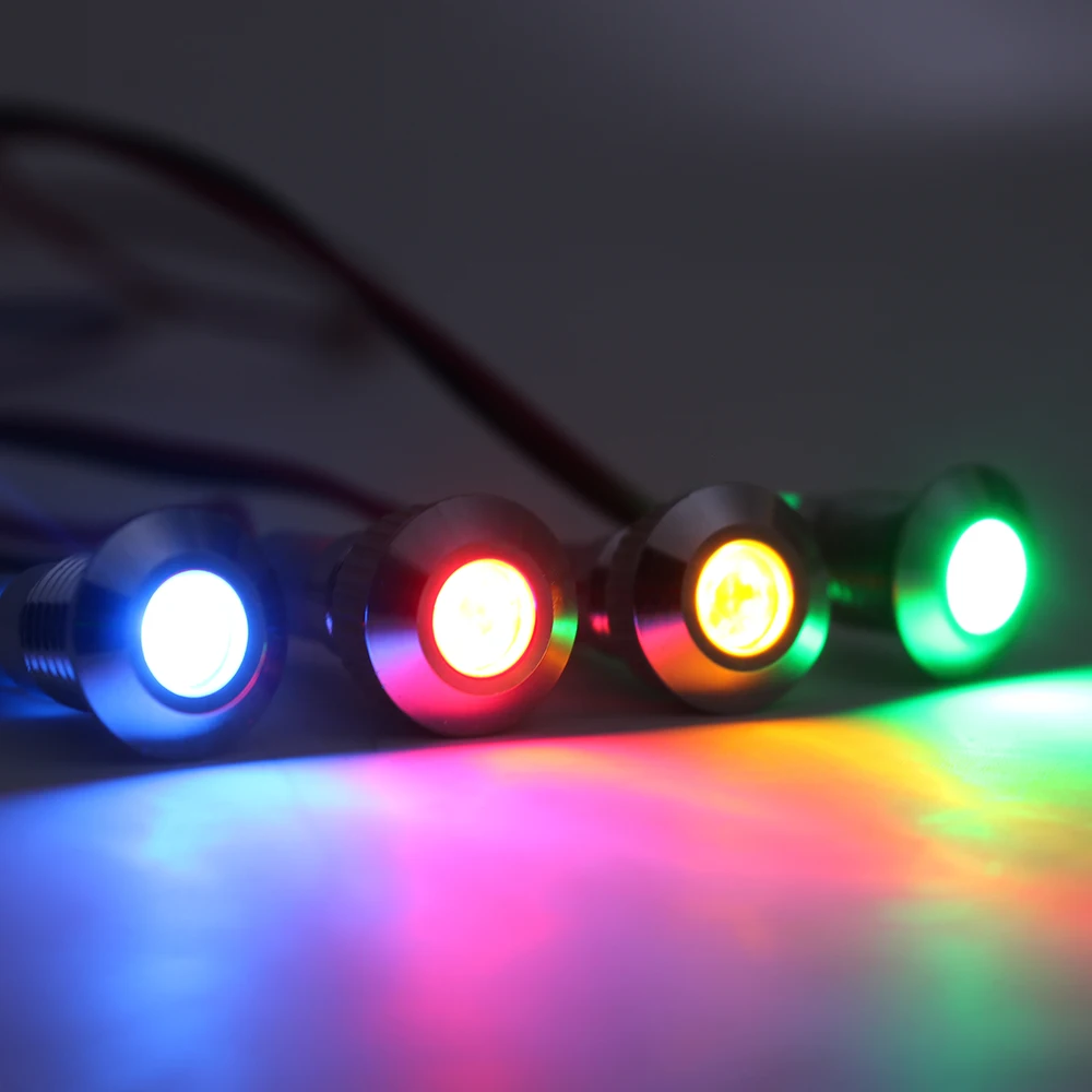 LED Metal Indicator Light 8mm Waterproof Signal Lamp Dot With Wire Red Yellow Blue Green Two-color Indicator DC 24