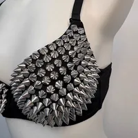 Soutien-gorge sexy en dentelle pour femmes, soutien-gorge sans fil à clous steampunk, soutien-gorge tendance pour soirée en boîte de nuit 5