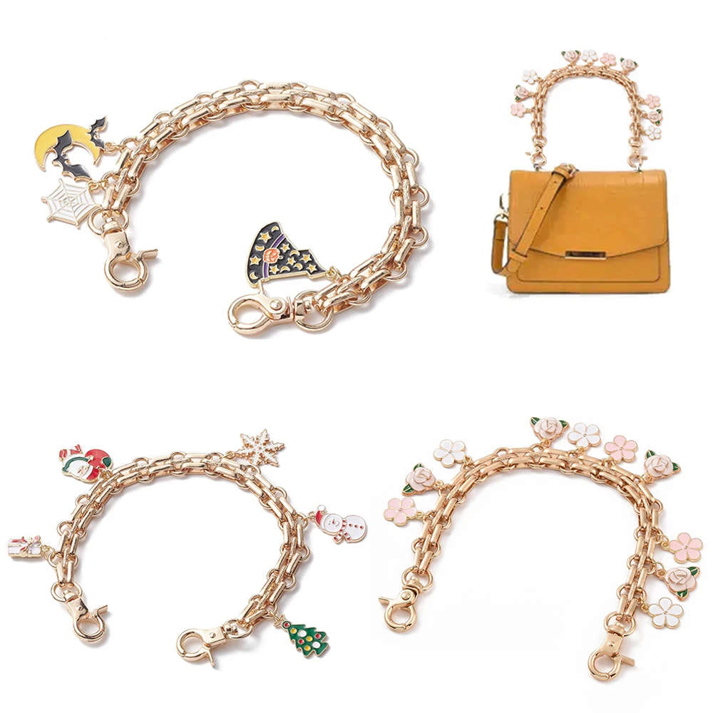 

1Pcs Replacement Handbag Hanging Chain Clutch Handbag Extension Strap Butterfly Floral Shape Bag Extender Chain Bag Accessories