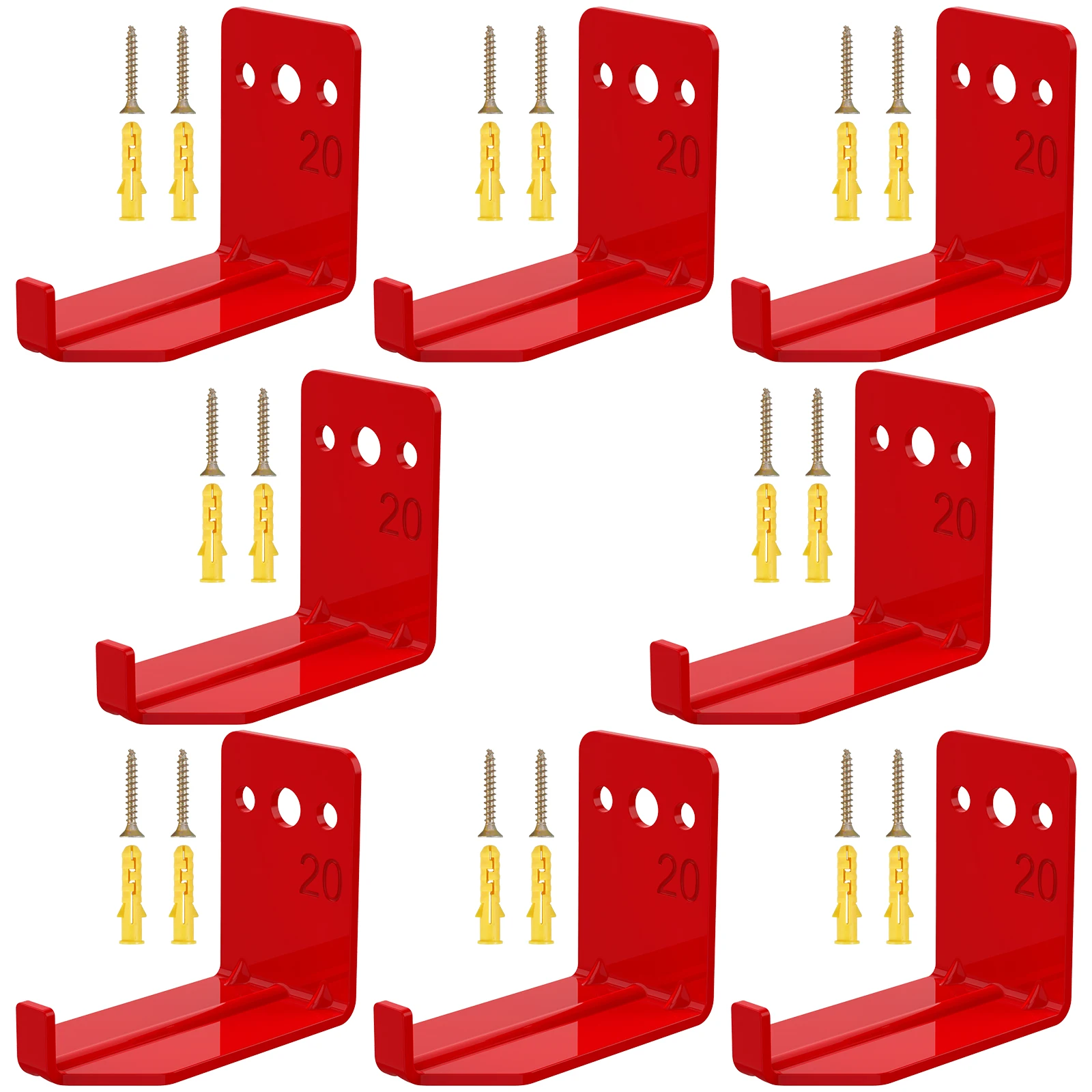Description Picture 4 of item8PCS/Set Fire Extinguisher Mount Wall Hook Bracket for Holding up to 20 lbs for Large Small Dry Chemical Water Extinguishers