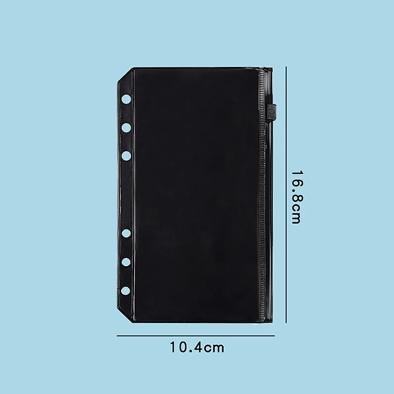 6PCS A6 방수 PVC 현금 예산 봉투 지퍼 바인더 파우치 노트북 플래너 여행 바인더 용 6 홀 바인더 포켓