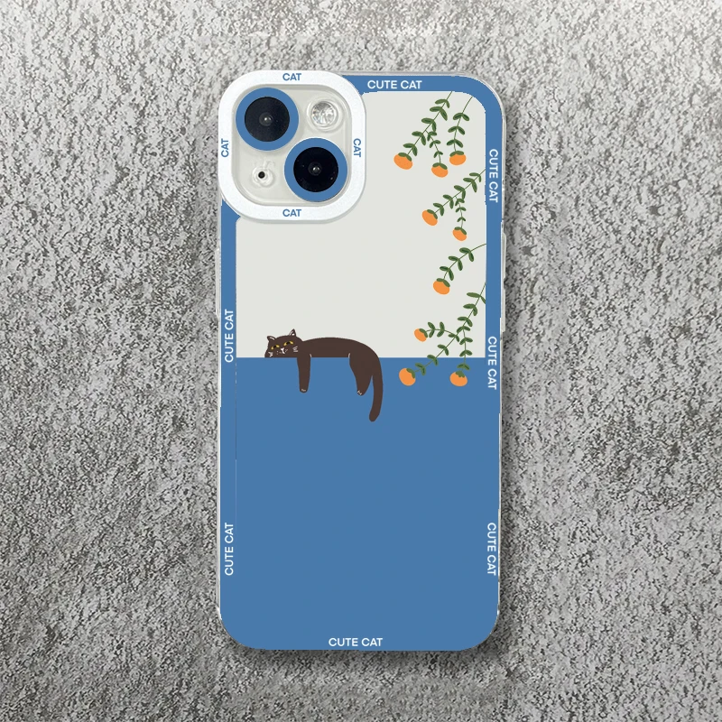 Adorable Black Cat Clear Phone Case - Soft Shell Cover