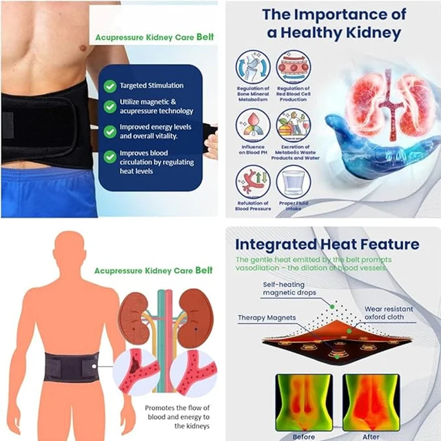 Thermal Magnetic Kidney Belt, Tourmaline Self-Heating Waist Brace - Pain Relief for Sciatica & Lower Back, Improve Kidney Health 6