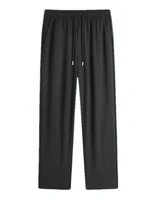 High-Quali Ice Silk Loose Straight Leg Casual Pants for Women Summer 2025 New Sle Qui-Drng Bla Sport Trousers