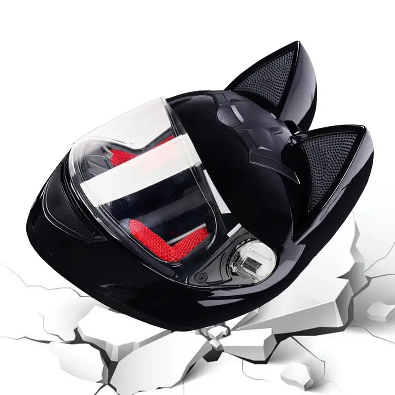 

Мотоциклетные шлемы с кошачьими ушками, шлемы для мотоциклистов для взрослых, с кошачьими ушками, локомотивы для женщин