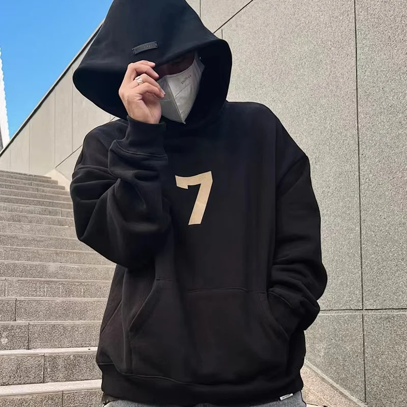 

ESSENTIALS High street hip-hop style autumn and winter men's and women's plus velvet tops, cotton pullover hoodie sweatshirt