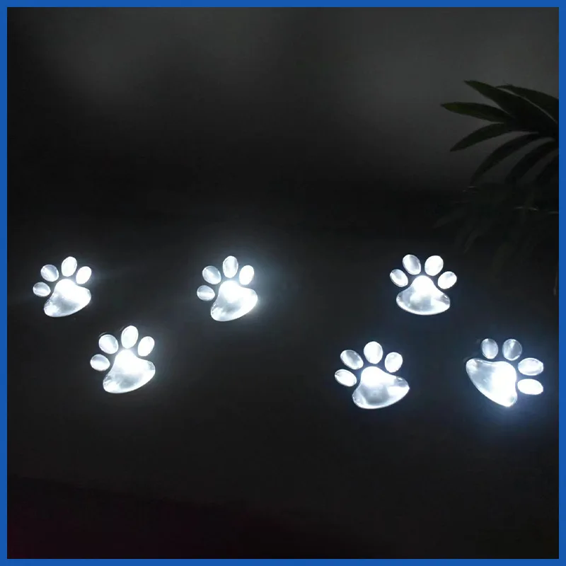 Solar Paw Print Lights Cat Dog Animal Solar Lights Outdoor Christmas Halloween Decoration Garden Courtyard Waterproof Lawn Light