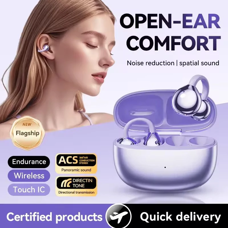 AI Language Translation Earbuds Bluetooth 5.4 144 Languages Real-time Two-Way Clip-On Translation Earphones for Travel Business