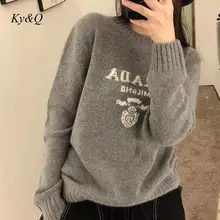 Luxury Brand Designer Knitted Pullovers for Women Letters Wool Blended Loose Sweater