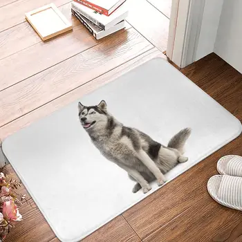 시베리안 허스키 강아지 목욕 매트, 샤워 홈 장식, 미끄럼 방지 보호 발 매트, 맞춤형 변기 매트