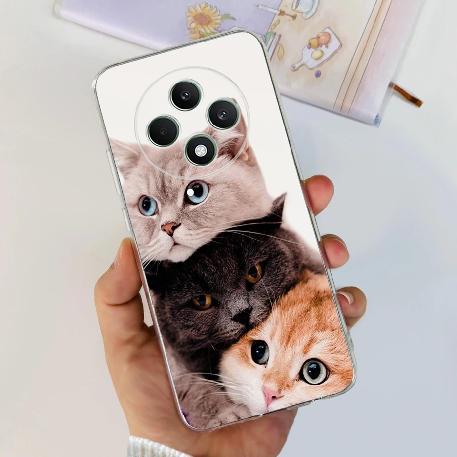 Cute Cat Cartoon Painted Soft Silicone Phone Case Cover
