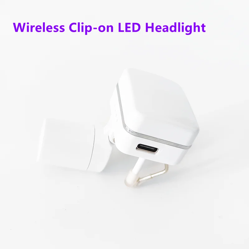 ワイヤレスLEDクリップオンヘッドランプ,高輝度,歯科用