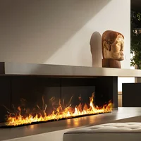 Водяной электрический камин, 3D камин с туманом, встроенный реалистичный туман с пламенем, приложение с дистанционным управлением, украшение интерьера, паровой камин — изображение 5