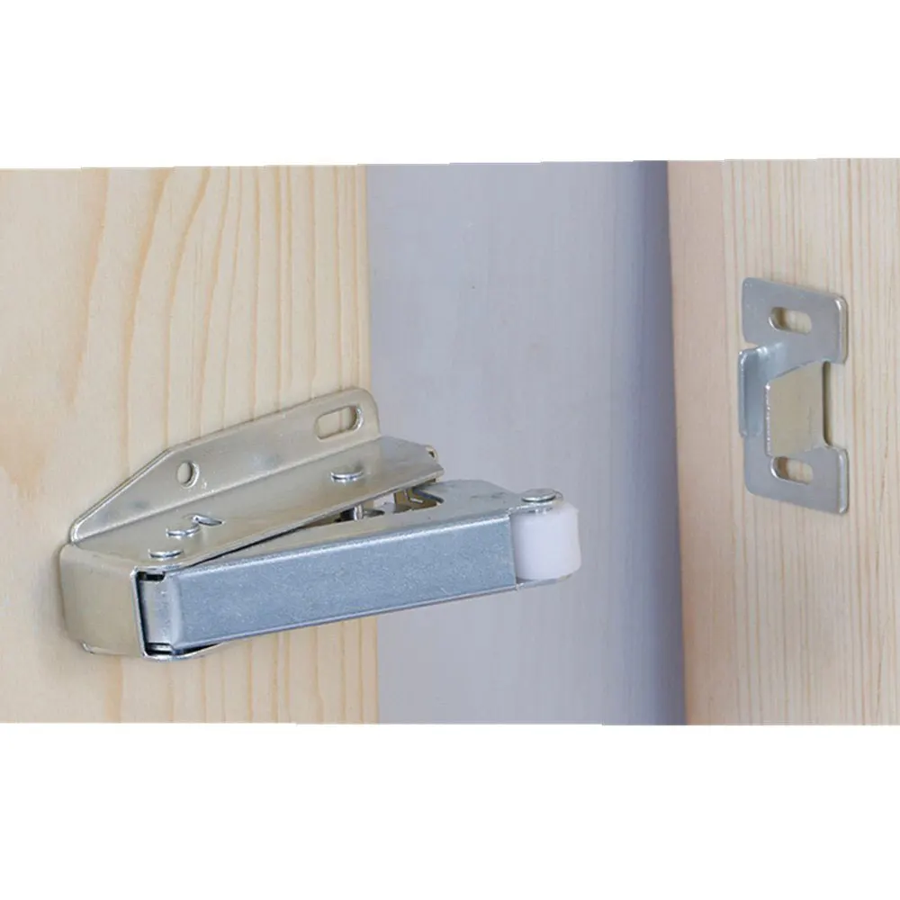 1pcs Loft Door Spring Catch Hatch Push Latch Auto Spring Cold-rolled Steel Touch Latch Push Attic Cupboard Lock Hardware