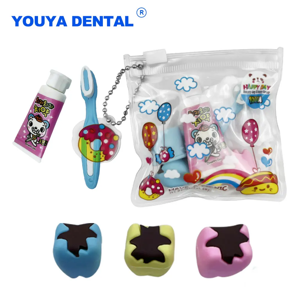 

Kawaii Erasers Creative Cartoon Dental Toothpaste tooth brush cup Eraser Children Learning Cleaning for Dentist School Gift