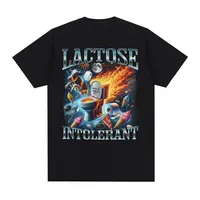 Lactose Intolerant Funny Meme Tee Shirt Men Women's Vintage Casual Short Sleeve T-shirt 100% Cotton Oversized Humor T Shirt Tops 1