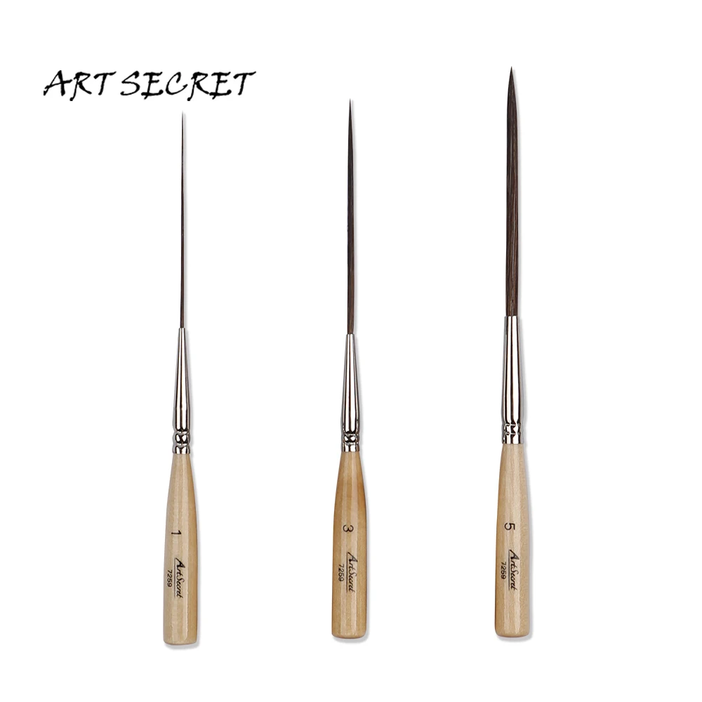 Nail Art Brush Long Liner Detail Painting Brushes Cattle's ear Hair Watercolor Brush Pen 0.8 1.2 2.8