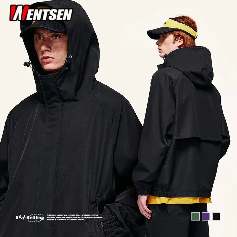 

Men's Clothing | 3-Color Minimalist Zipper Shell Jacket 2223 Autumn and Winter New Windproof Hood Loose Men's Coat Jacket