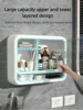 1pc Punch Free Dust-proof Storage Rack With Lid, Household Large Capacity Storage Shelf For Wall-mounted Cosmetics Storage Box 6