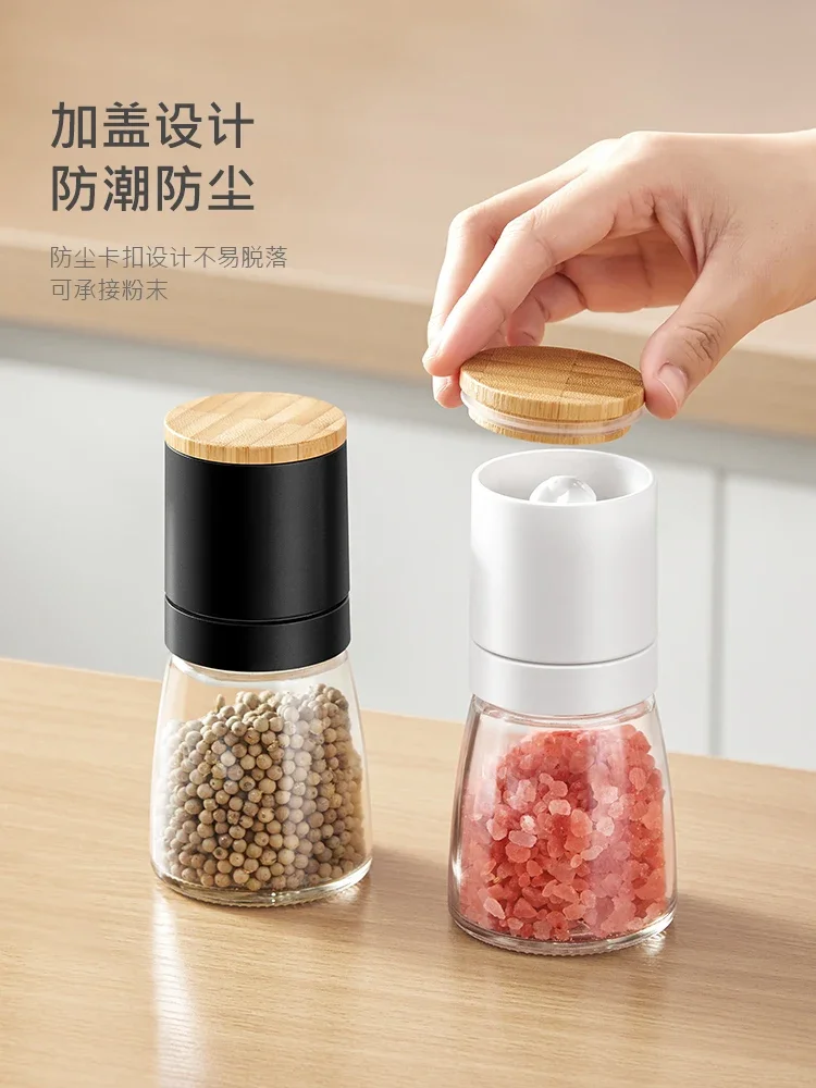 

Grinder Manual Black Pepper Chinese Prickly Ash Power Rose Red Salt Sea Salt Mill Bottle Seasoning Crude Salt Cans