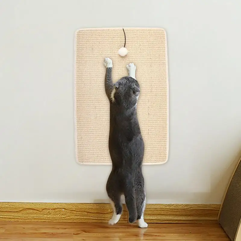 고양이 스크래처 매트 플러시 볼 고양이 스크래처 패드, 고양이 벽 가구 보호대, 카펫 소파 고양이 스크래치 러그