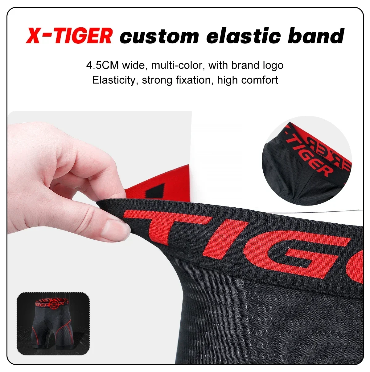 X-TIGER Fahrrad-Rennshorts mit Gel-Polsterung, atmungsaktiv, bequem, Herren-Shorts, lässige Außenhose, MTB-Rennrad-Rennshorts – Detail 14