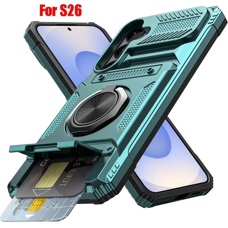 Heavy-Duty Antifall Phone Case with Stand and Card Slot