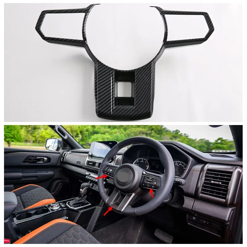 

Декоративная накладка на руль для Mitsubishi Triton / L200 2024, сменные детали для интерьера, аксессуары из углеродного волокна