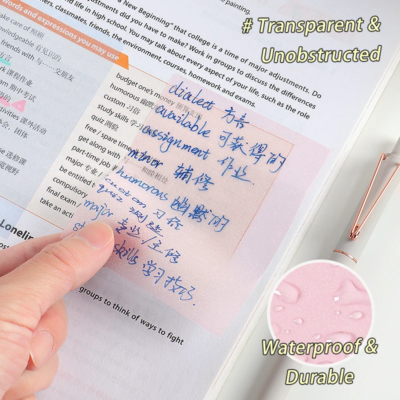BAOKE 4 Colors Transparent Colorful Sticky Note TZ3015/TZ3016/TZ3017 2
