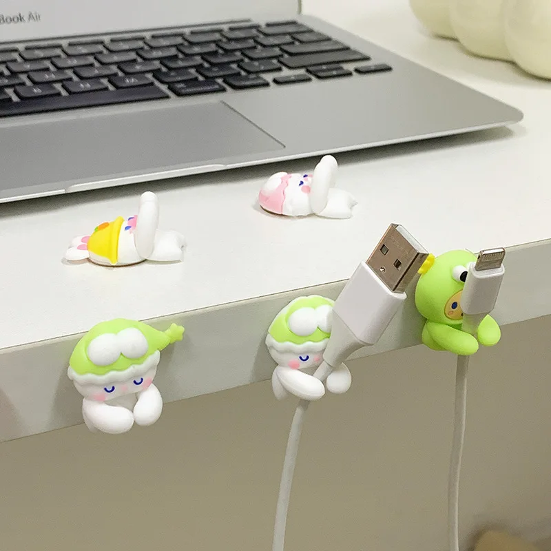 

2PCS Cute Tabletop Traceless Non-punching Cable Organizer Data Cable Mobile Phone Charging Cable Clip Toothbrush Storage