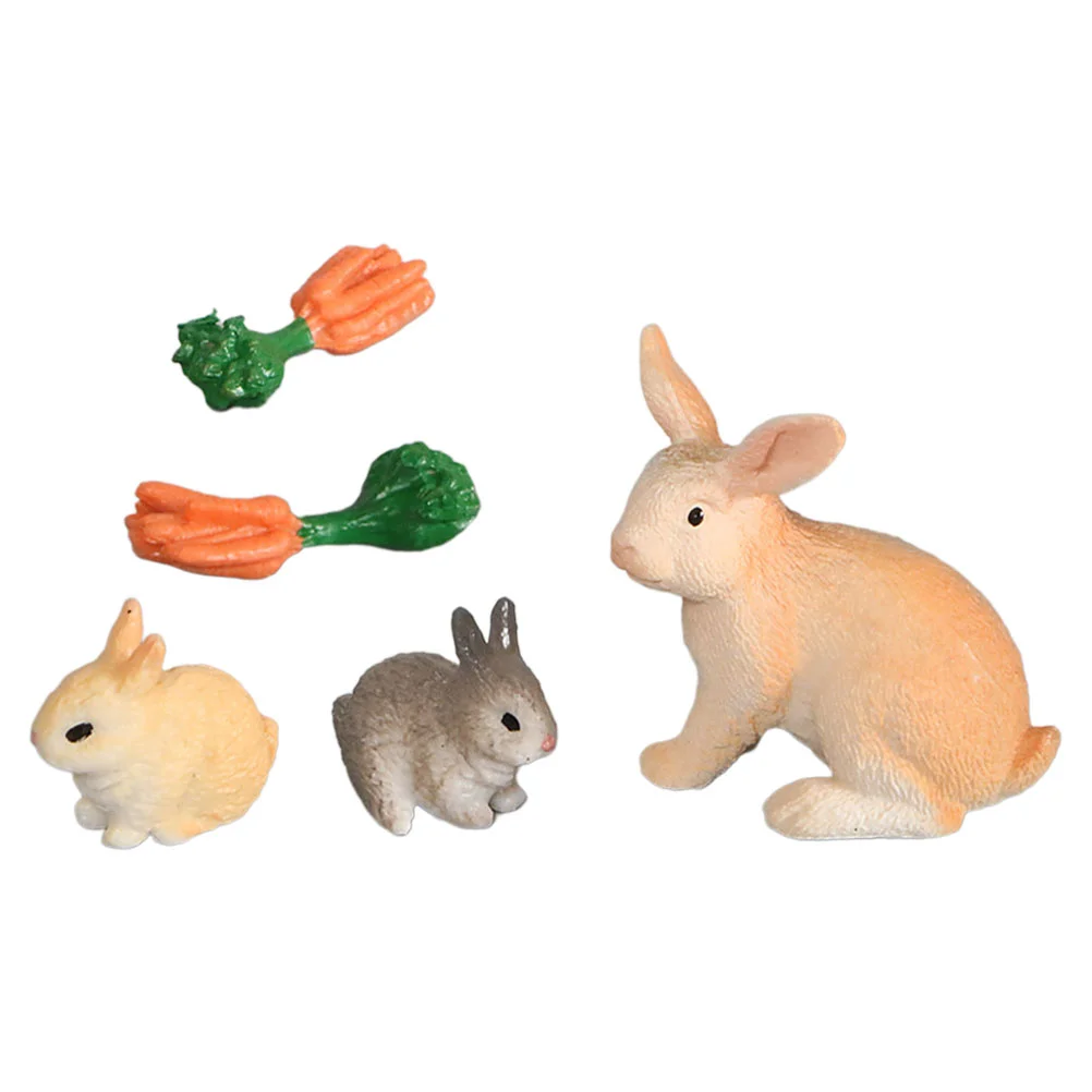 

Rabbit Model Ornament Shape Decor Cognition Toy Animals Teaching Aids Simulation Toys