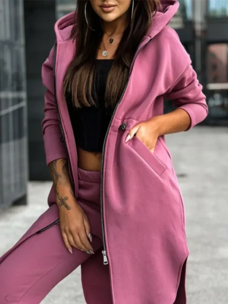 

Зимние комплекты 2024, новинка, толстовка с капюшоном и брюки с леопардовым принтом и манжетами, комплект из двух модных повседневных предметов