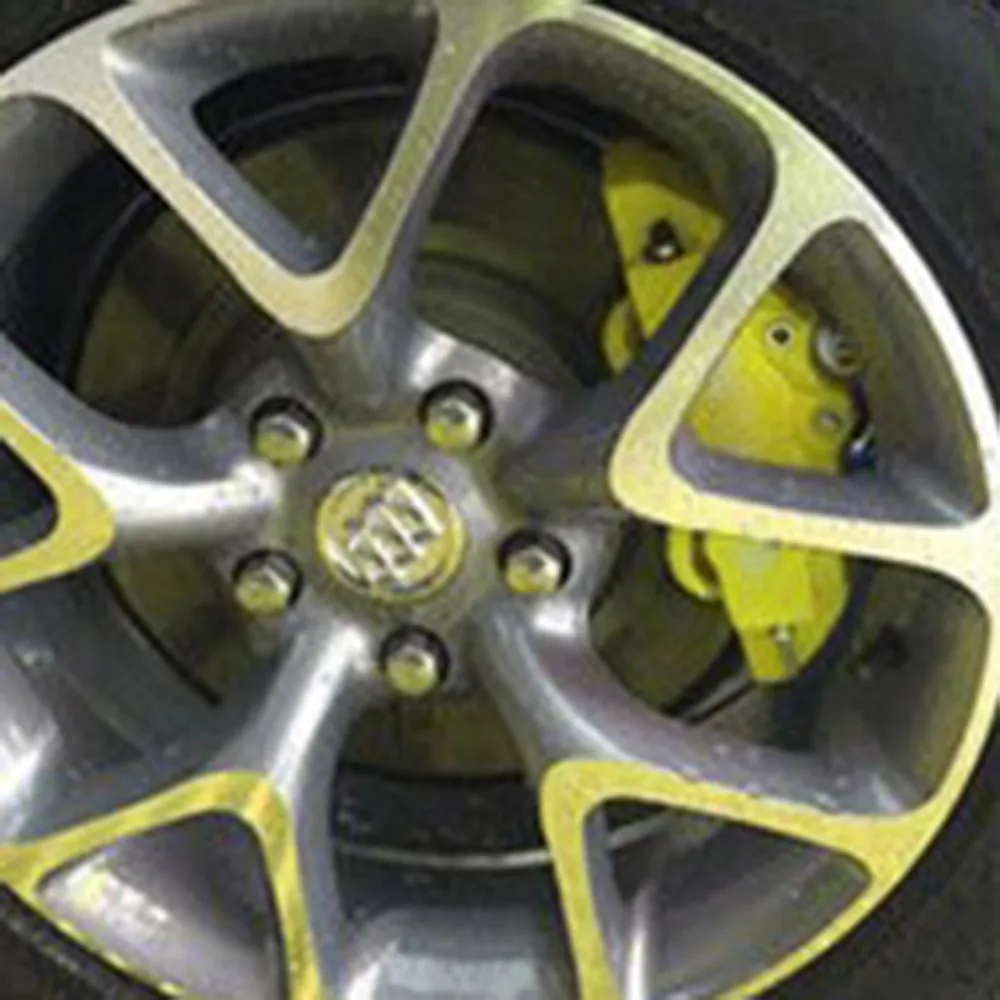 Car Caliper Cover Kits Yellow 3D Style 4Pcs Brake Caliper Disc Front/Rear Parts Replacement Practical High Quality