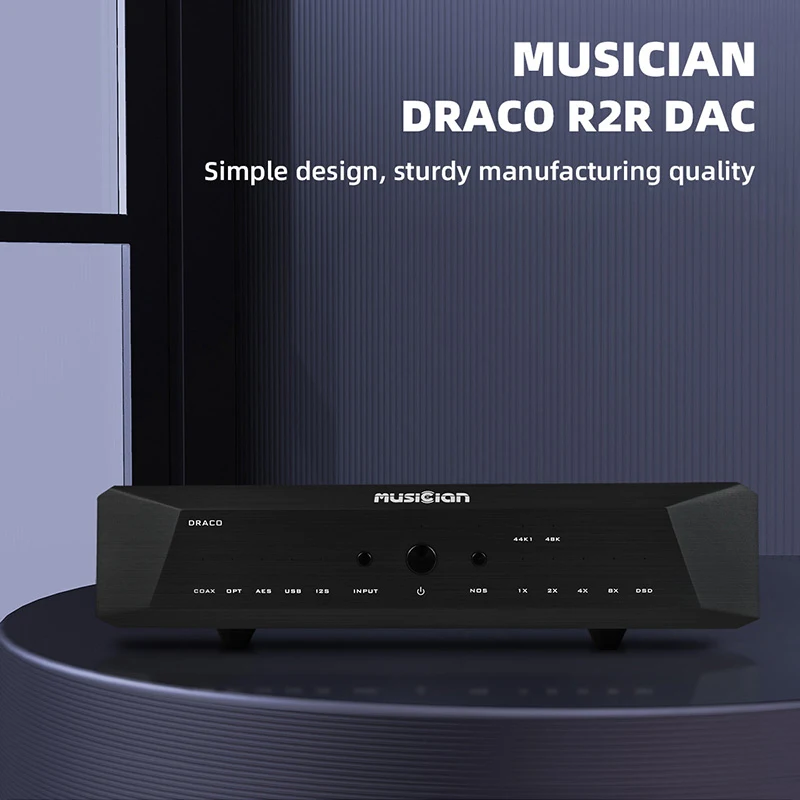 

MUSICIAN Draco R2R USB DAC I2S/AES/Coaxial/Optical Blanced/USB Input RCA/XLR Balanced Output ALTERA CHIP R2R Decoder