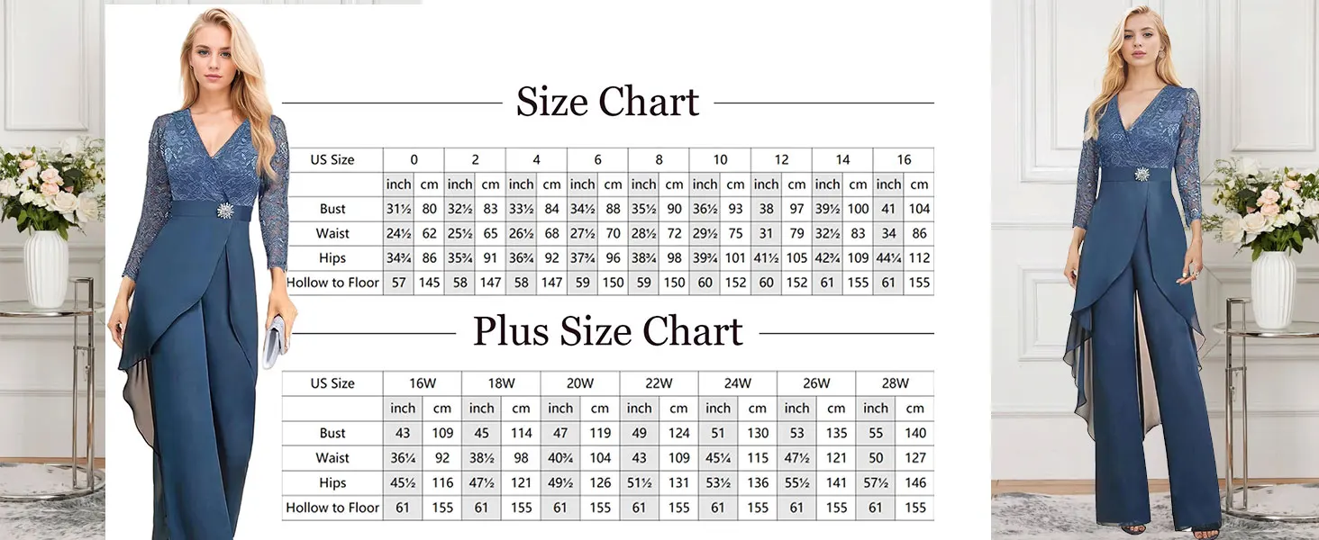 2 PCS Pant Suits for Women Dressy Party Chiffon Mother of The Groom Pantsuits