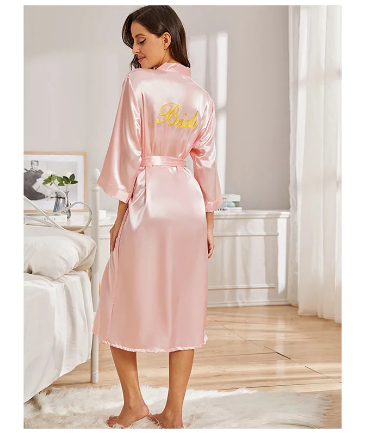 Women Sleepwear Kimono Bathrobe Gown Bride Robes