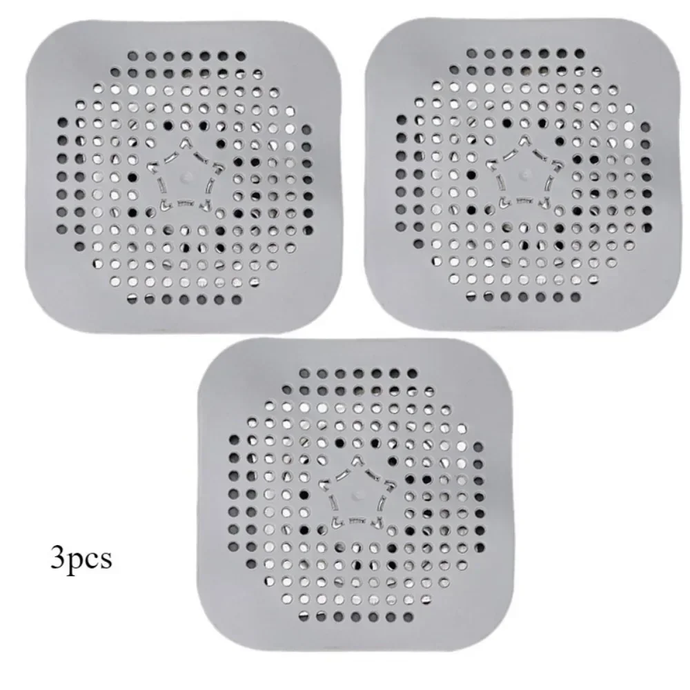 3pcs Drain Hair Catcher Filter Sink Anti-blocking Strainer Bathtub Shower Floor Silicone Stopper Cover Kitchen Bathroom Accessor sink filter shower drain catcher hair drain catcher floor drain hair catcher drain hair catcher